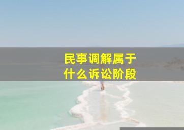 民事调解属于什么诉讼阶段