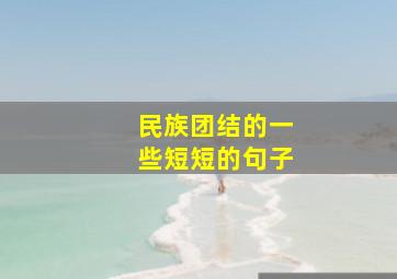 民族团结的一些短短的句子