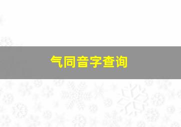 气同音字查询