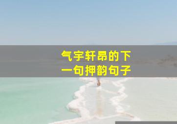 气宇轩昂的下一句押韵句子