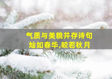 气质与美貌并存诗句灿如春华,皎若秋月