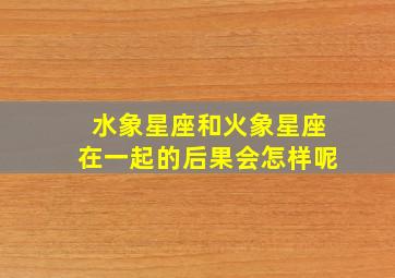 水象星座和火象星座在一起的后果会怎样呢