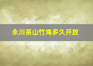 永川茶山竹海多久开放