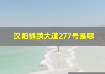 汉阳鹦鹉大道277号是哪