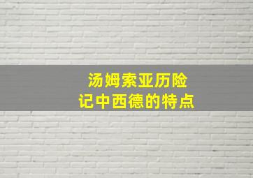 汤姆索亚历险记中西德的特点