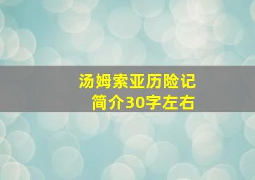 汤姆索亚历险记简介30字左右