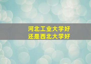 河北工业大学好还是西北大学好