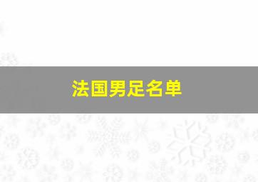 法国男足名单