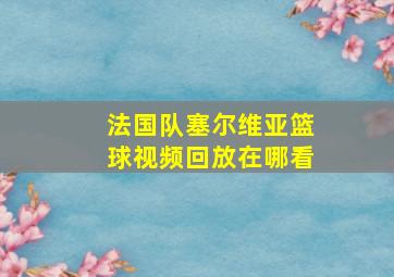 法国队塞尔维亚篮球视频回放在哪看