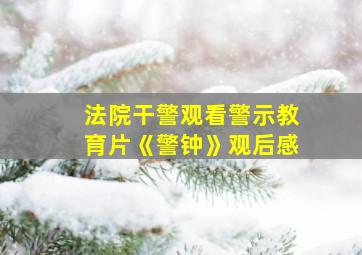 法院干警观看警示教育片《警钟》观后感