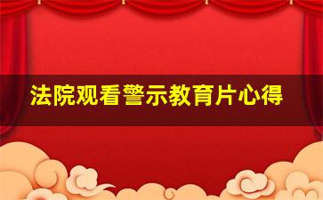 法院观看警示教育片心得