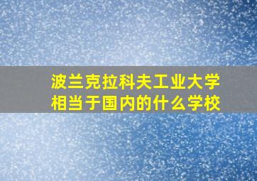 波兰克拉科夫工业大学相当于国内的什么学校