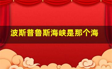 波斯普鲁斯海峡是那个海