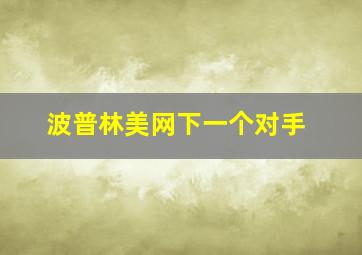 波普林美网下一个对手