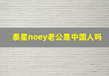 泰星noey老公是中国人吗