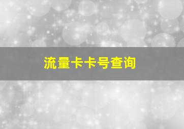 流量卡卡号查询