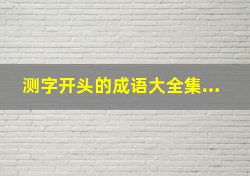 测字开头的成语大全集...