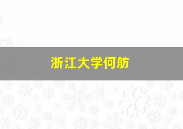 浙江大学何舫