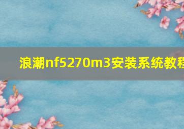 浪潮nf5270m3安装系统教程