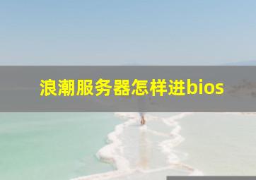 浪潮服务器怎样进bios