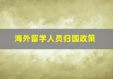 海外留学人员归国政策