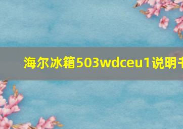 海尔冰箱503wdceu1说明书