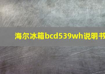 海尔冰箱bcd539wh说明书