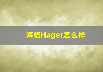 海格Hager怎么样