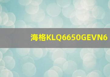 海格KLQ6650GEVN6