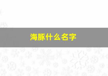 海豚什么名字