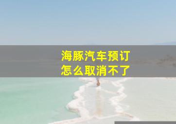 海豚汽车预订怎么取消不了