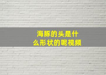 海豚的头是什么形状的呢视频