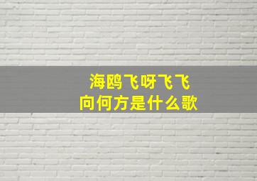 海鸥飞呀飞飞向何方是什么歌