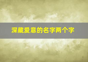 深藏爱意的名字两个字