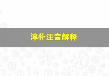 淳朴注音解释