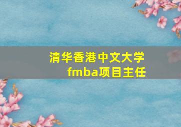 清华香港中文大学fmba项目主任