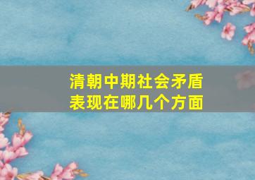 清朝中期社会矛盾表现在哪几个方面