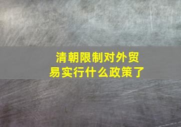 清朝限制对外贸易实行什么政策了