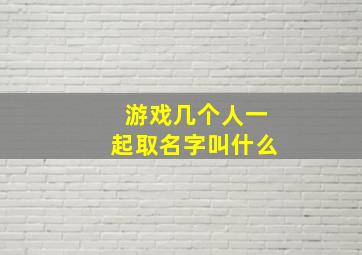 游戏几个人一起取名字叫什么