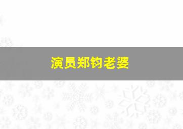 演员郑钧老婆