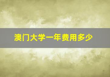 澳门大学一年费用多少