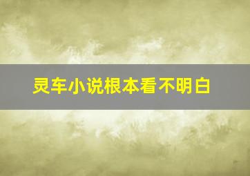 灵车小说根本看不明白