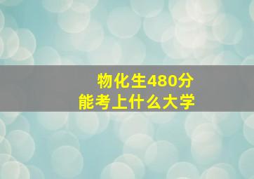 物化生480分能考上什么大学