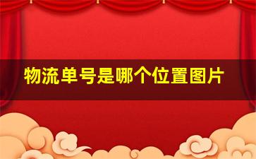 物流单号是哪个位置图片