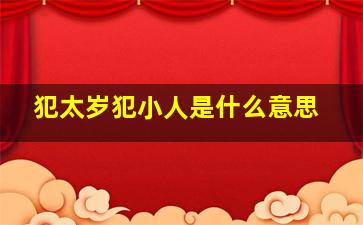 犯太岁犯小人是什么意思