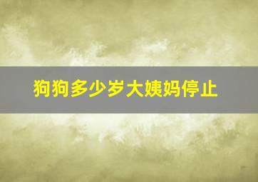 狗狗多少岁大姨妈停止