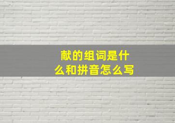 献的组词是什么和拼音怎么写