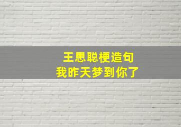 王思聪梗造句我昨天梦到你了