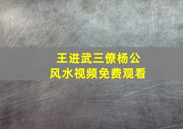 王进武三僚杨公风水视频免费观看