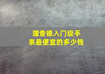 理查德入门级手表最便宜的多少钱